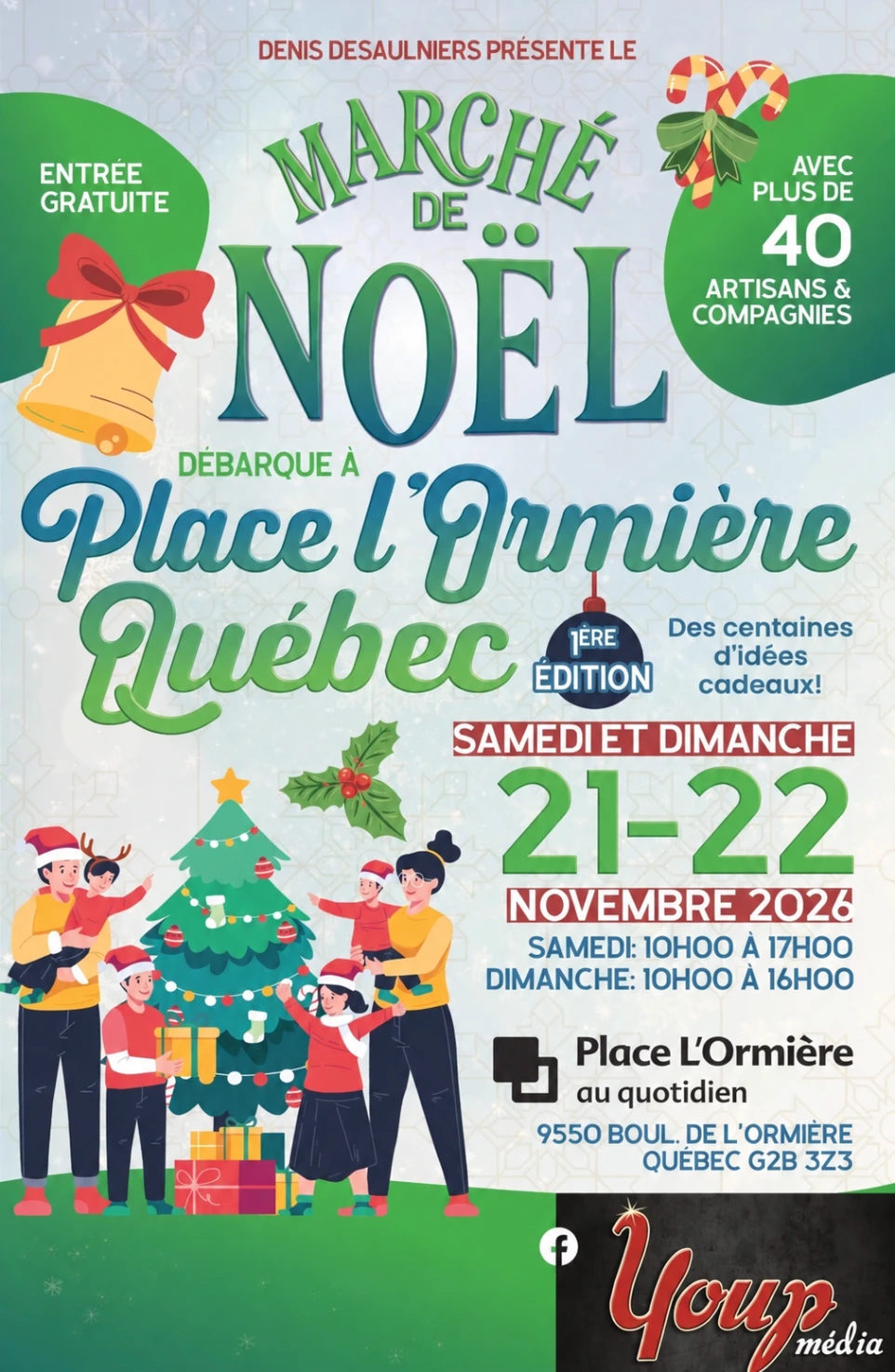 Marché de Noël à Place L’Ormière, Québec – Création Opale et Agate