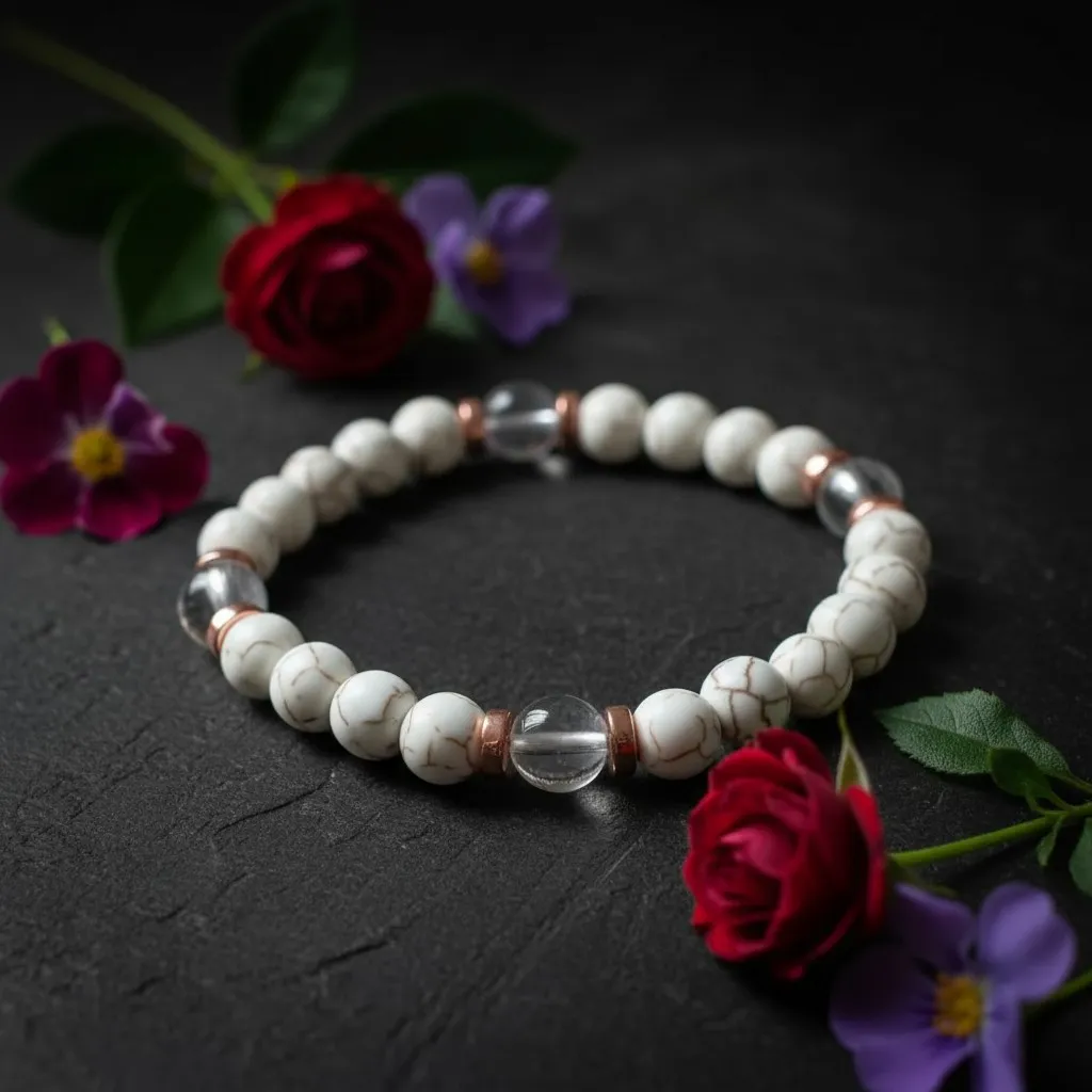 Bracelet en Pierre précieuse véritable ~ Apaisement ~ Cadeau pour elle (6 po (très petit), Turquoise) (Modifier avec l'IA) (1).webp