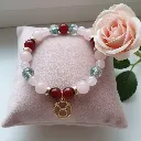 Bracelet en Pierres semi-précieuses Breloque dorée signe du zodiaque Taureau (6 po (très petit), Agate) (Modifier avec l'IA) (3).webp