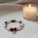 Bracelet en Pierres semi-précieuses Breloque dorée signe du zodiaque Taureau (6 po (très petit), Agate) (Modifier avec l'IA).webp