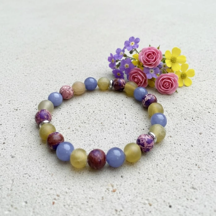 Pierres semi précieuses Bracelet ~ Équilibre ~ (6 po (très petit), Agate)