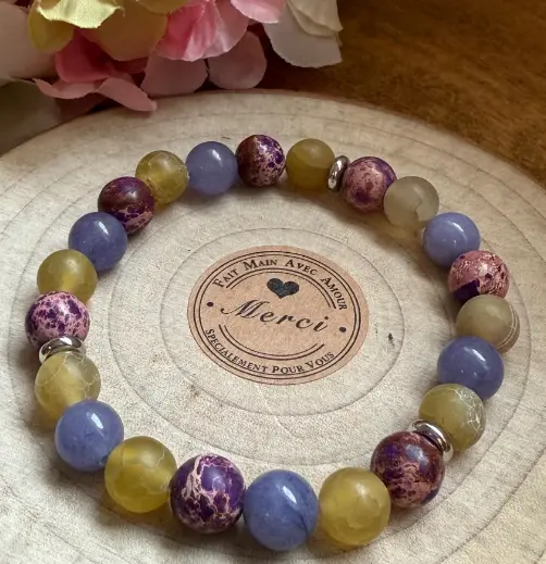 Semi precious stones Bracelet ~ Balance ~ (6 po (très petit), Agate)