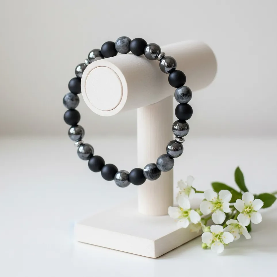 Genuine Natural Gemstone Bracelet ~ The Guardian ~ Unisex (6 po (très petit), Agate)