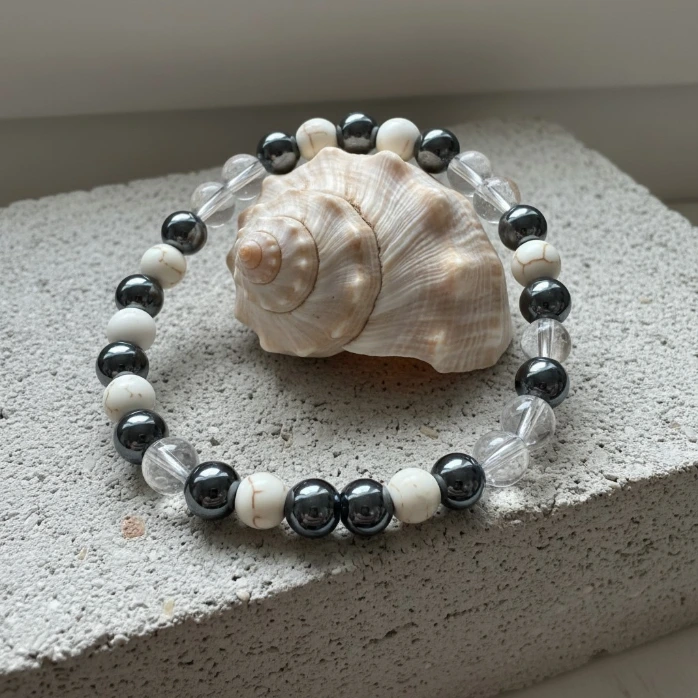 Bracelet en Pierre précieuse véritable 6 mm ~ Apaisement ~ Cadeau pour elle (6 po (très petit), Cristal de roche)