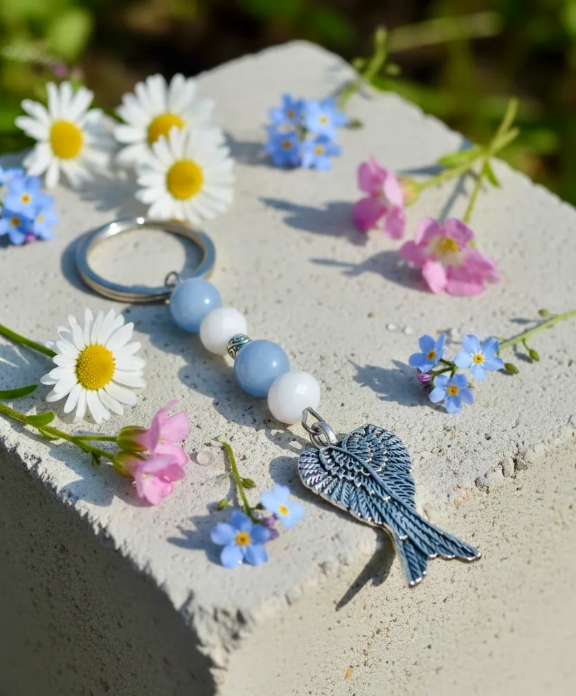Semi-precious Stone Keychain ~ Angel ~