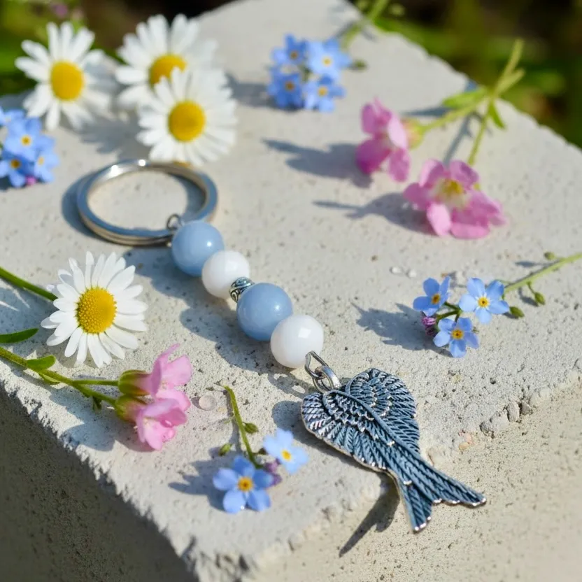 Semi-precious Stone Keychain ~ Angel ~