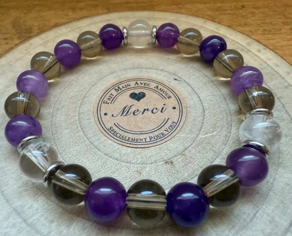 Natural semi-precious stones bracelet ~ Anti-smoking ~