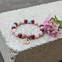 Gemstone bracelet Gold charm zodiac sign Scorpio