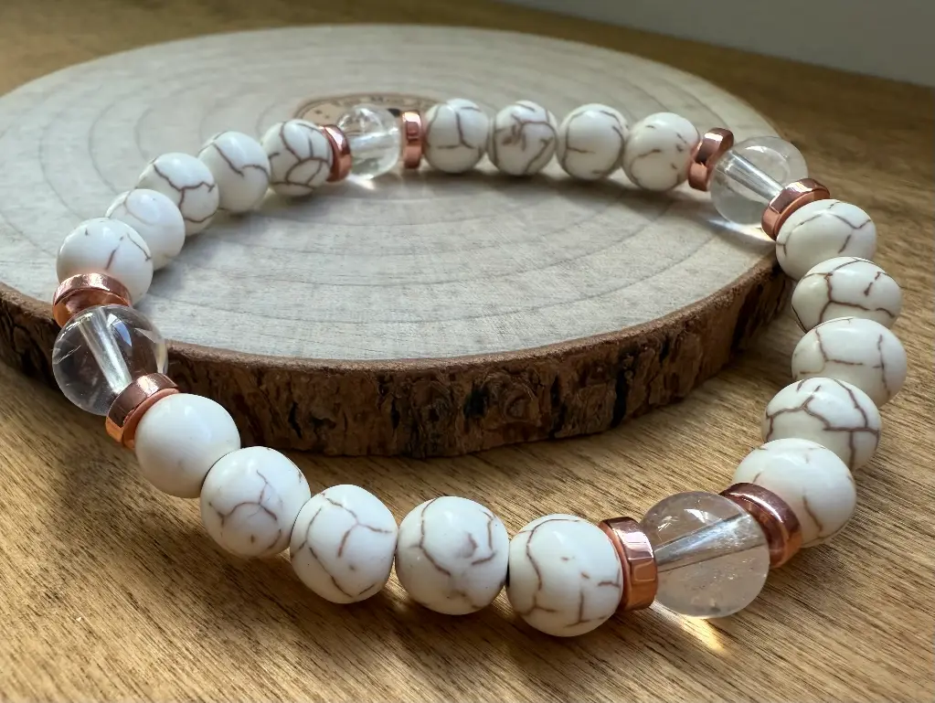 Genuine gemstone bracelet ~ Appeasement ~ Gift for her (6 po (très petit), Rock crystal)