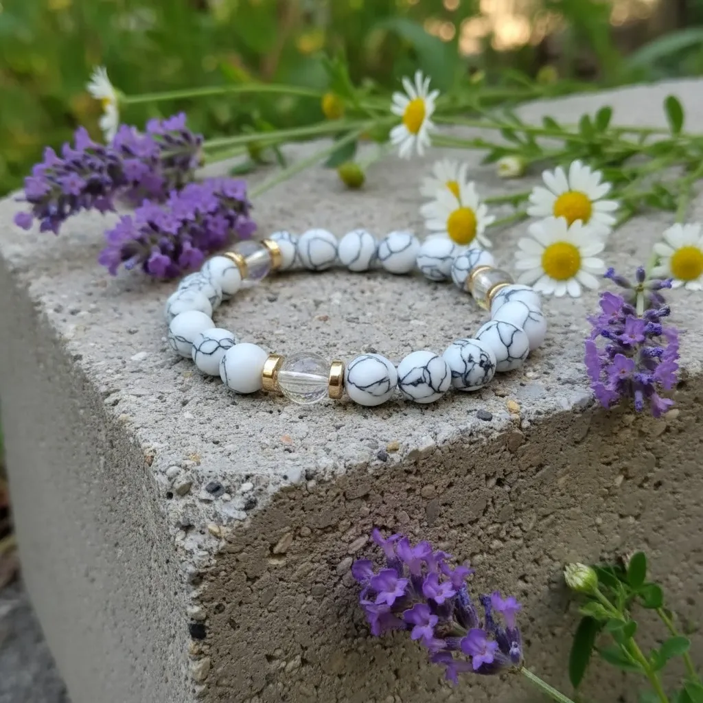 Genuine gemstone bracelet ~ Soothing ~ Gift for her (6 po (très petit), Rock crystal)