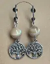 Semi-precious stone earrings ~ Soothing ~ Stainless steel sleeper and Tree of Life charm