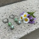 Green Calcite Gemstone Earrings ~ Anxiety Relief ~ Stainless Steel Sleeper Earrings