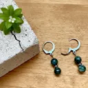 Boucles d'oreilles Pierre précieuse Séraphinite ~ Relaxation ~ Dormeuse en acier inoxydable