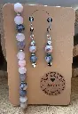 Zebra Jasper and Rose Quartz Gemstone Bracelet and Earrings Duo ~ Soothing ~ Stainless Steel Sleeper