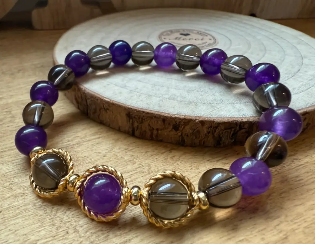 Bracelet de Pierres précieuses naturelles ~ Anti-Tabac ~ (6 po (très petit), Quartz fumé)