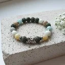 Stretch Bracelet in Natural Semi-Precious Stones ~ Meditation ~ Buddha
