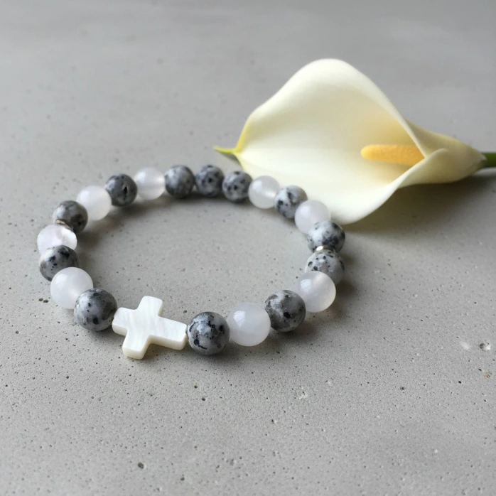 Bracelet en Pierre précieuse véritable ~ Divinité ~ Multi-cristaux naturelles (6 po (très petit), Jaspe)