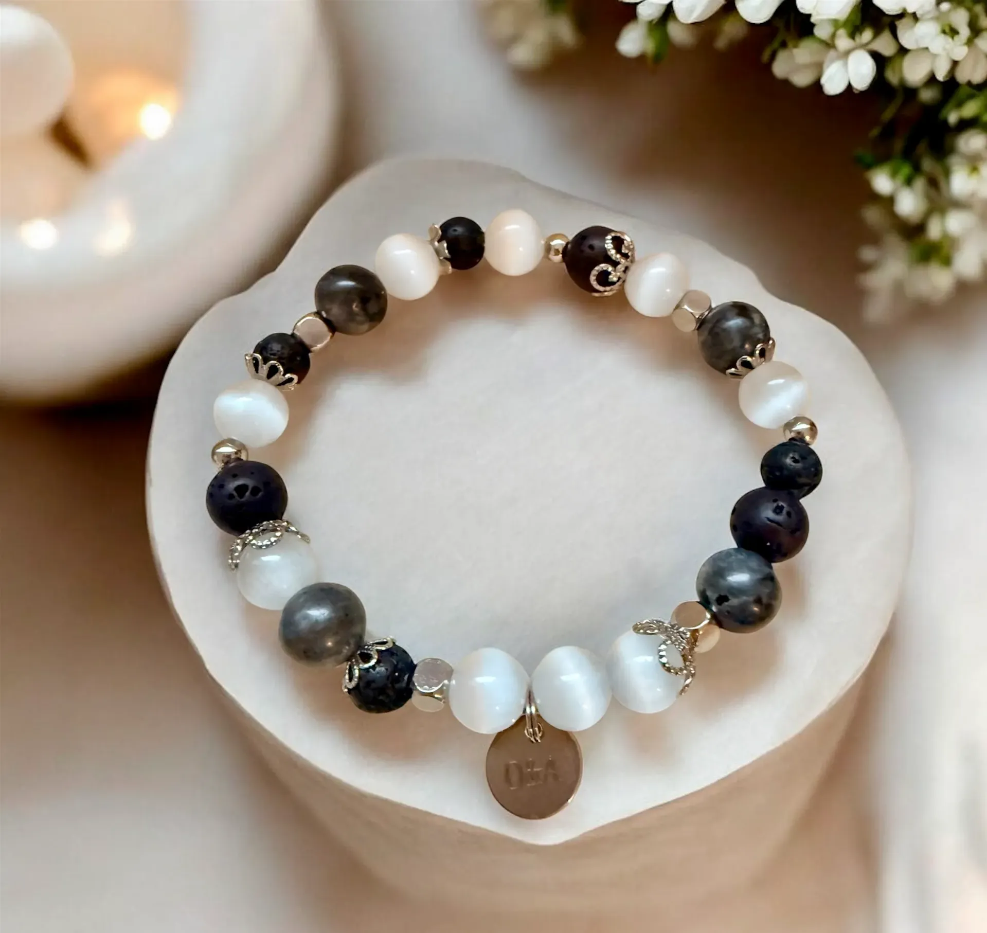 Bracelet Pierres semi-précieuses ~ Collection Sky ~ Paix intérieure