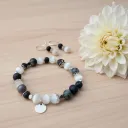 Duo Bracelet et Boucles d'oreilles Pierres semi-précieuses ~ Collection Sky ~ Paix intérieure