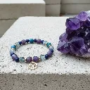 Semi-precious stones bracelet Golden charm zodiac sign Aries