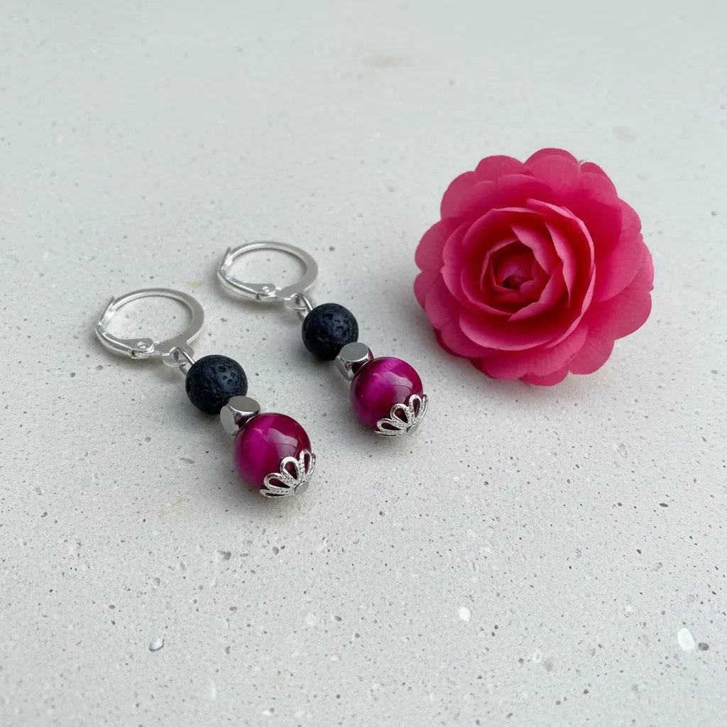 Boucles d'oreilles en Pierres semi-précieuses ~ Collection Sky ~ Équilibre émotionnel (Labradorite)