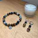 Duo Bracelet and Earrings with Semi-Precious Stones ~ Sky Collection ~ Success