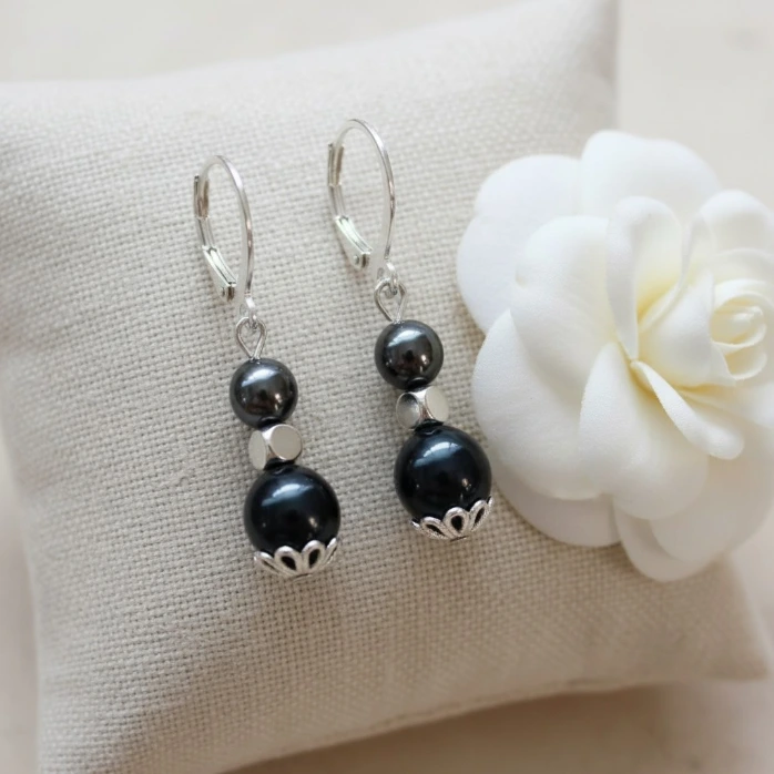 Boucles d'oreilles en Pierres semi-précieuses ~ Collection Sky ~ Protection (Hématite)