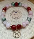 Semiprecious stones bracelet Gold charm zodiac sign Taurus