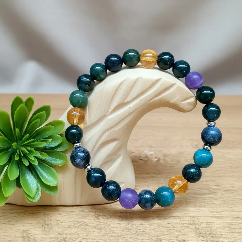 Bracelet en Pierres semi précieuses naturelles ~ Soutien dans la maladie ~ Unisexe