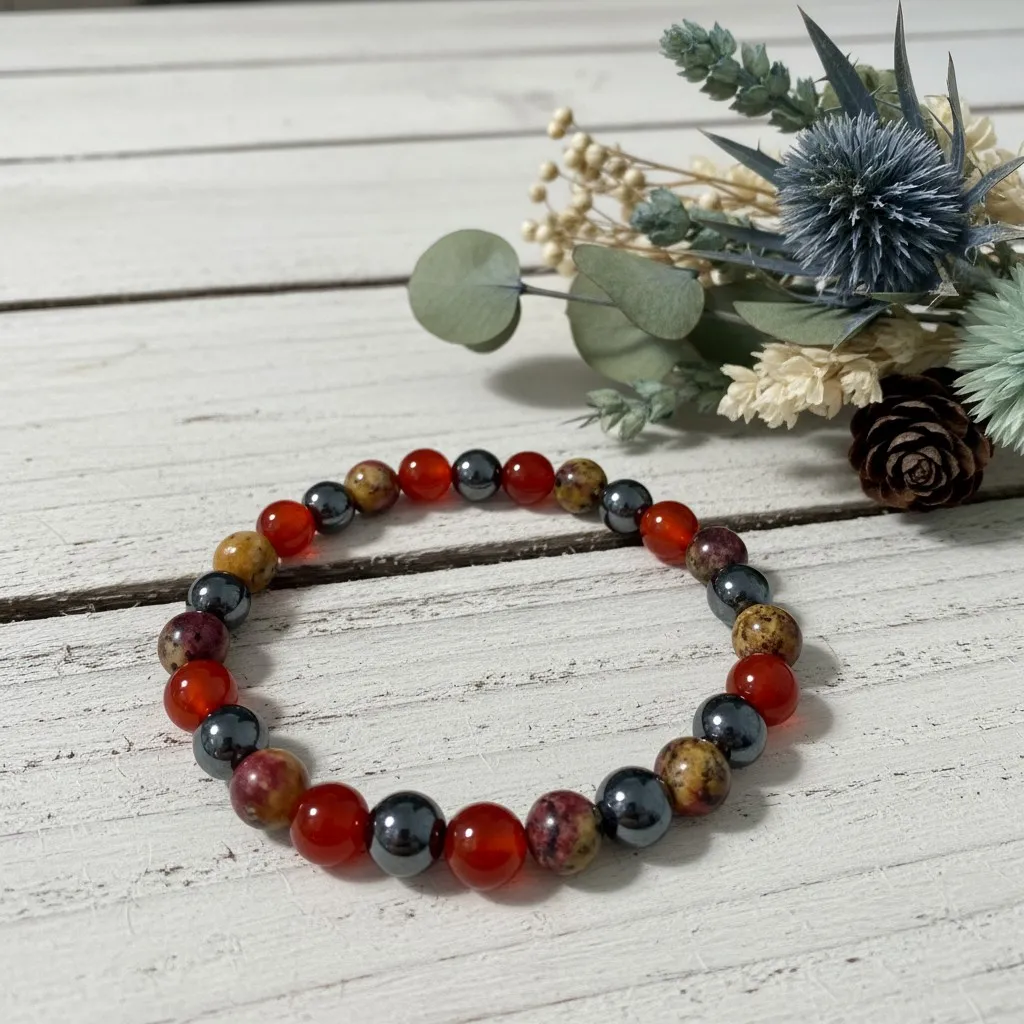 Pierres précieuses Bracelet minimaliste et délicat ~ Santé Cardiaque ~ Unisexe (6 po (très petit), Agate)