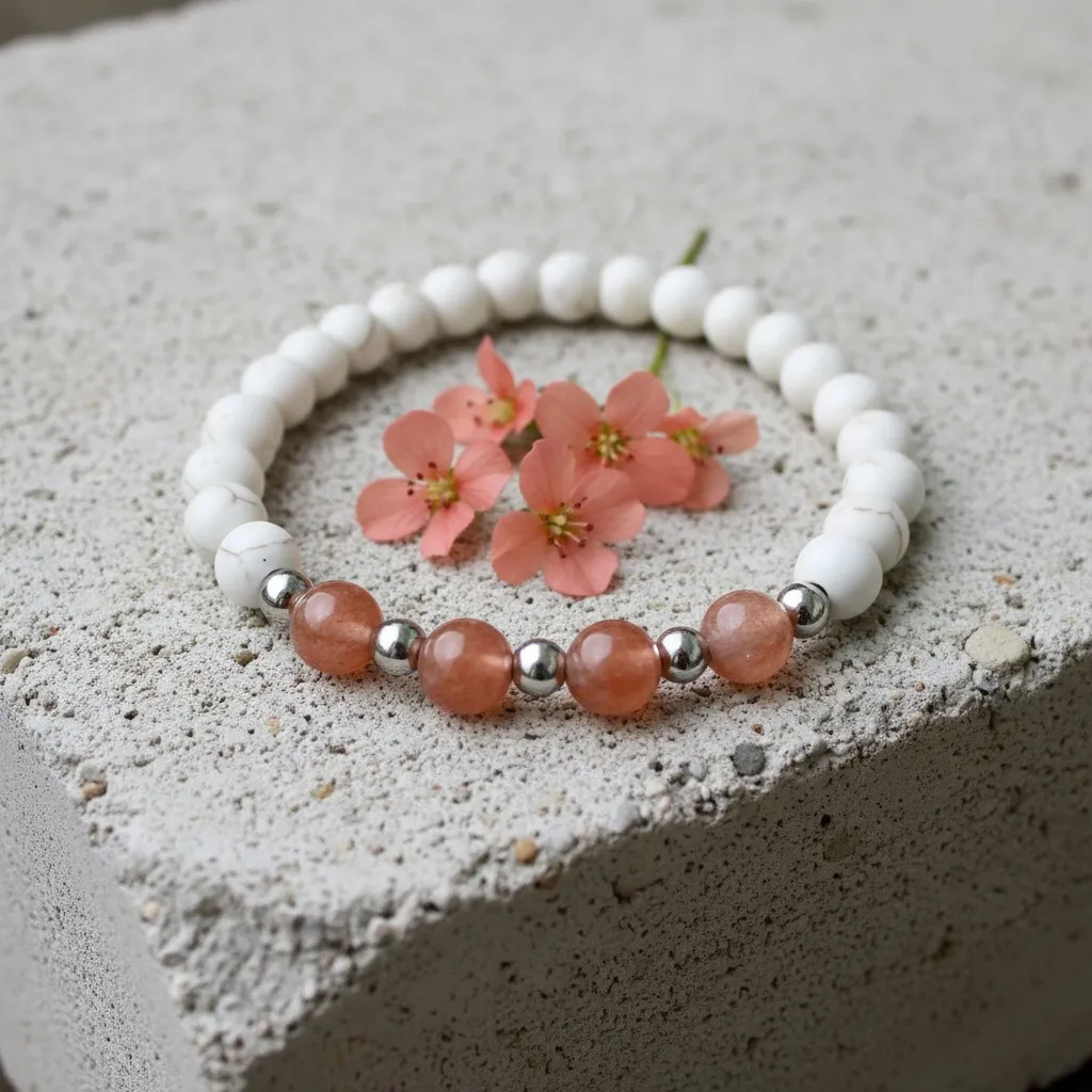 Pierres semi précieuses Bracelet ~ Énergie physique ~ Bijoux bien-être (6 po (très petit), Pierre de soleil)