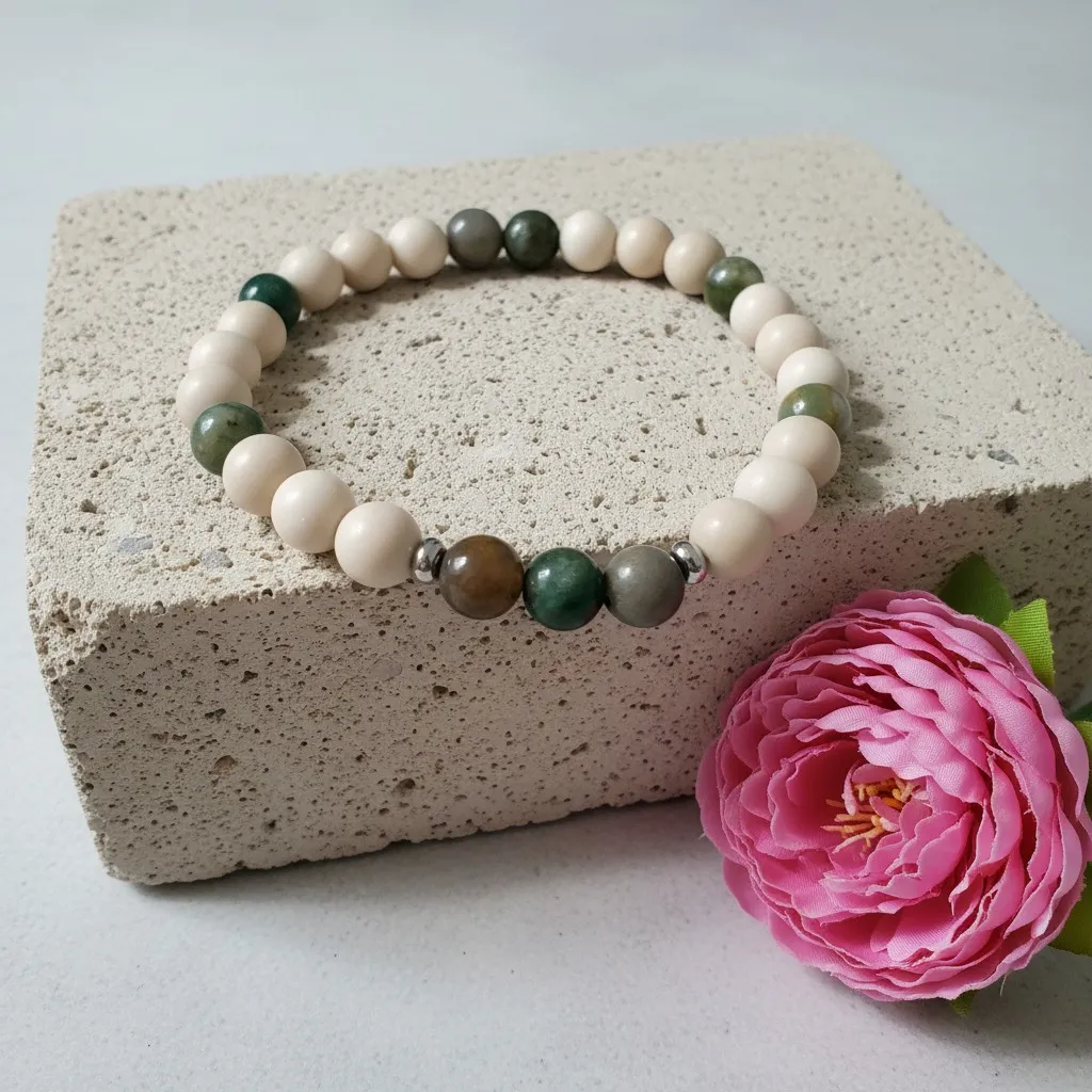 Natural Gemstone Bracelet ~ Energy ~ (6 po (très petit), Agate)