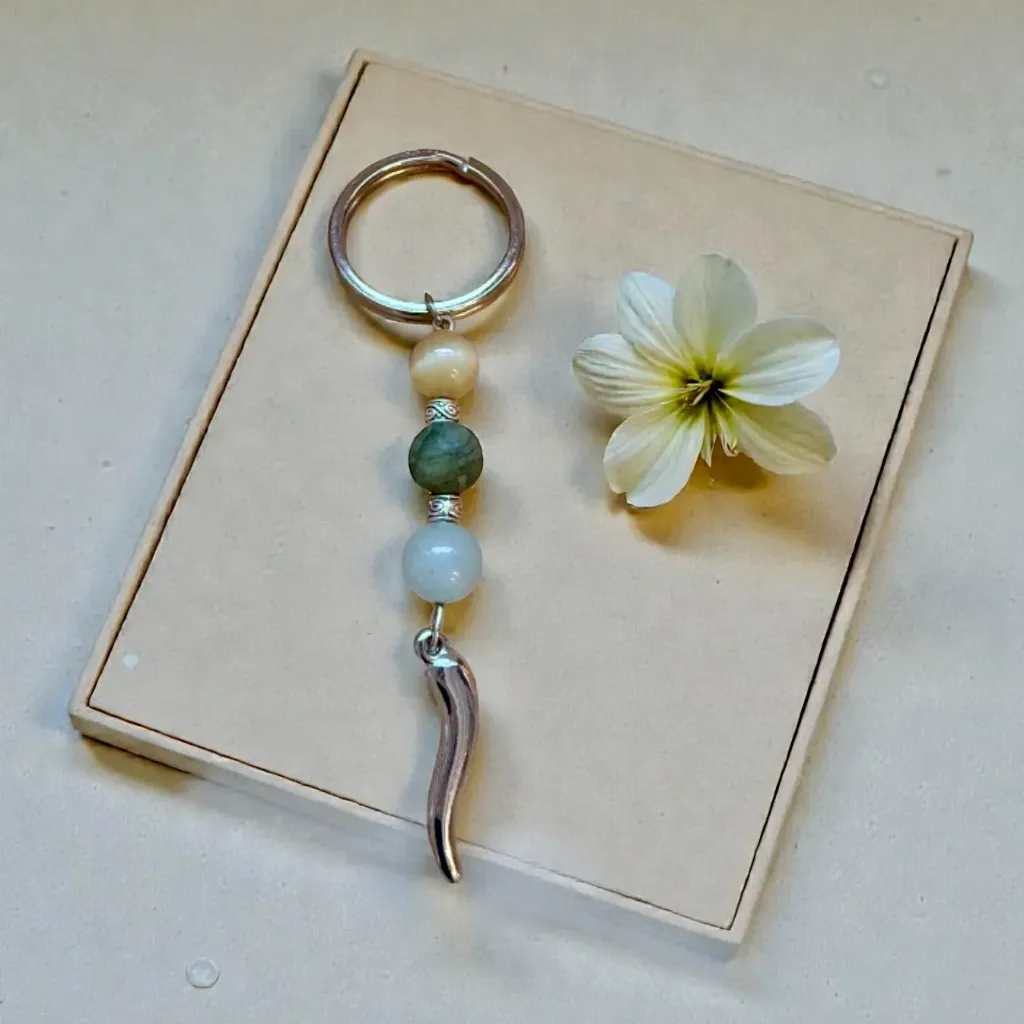 Porte-clés en Pierre semi précieuse véritable ~ Abondance ~