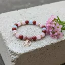 Bracelet en Pierre précieuse Breloque dorée signe du zodiaque Scorpion