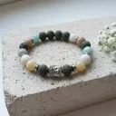 Bracelet extensible en Pierres semi-précieuses naturelles ~ Méditation ~ bouddha