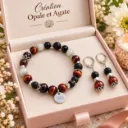 Bracelet and Earrings Set with Semi-Precious Stones ~ Sky Collection ~ Protection