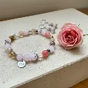 Duo Bracelet et Boucles d'oreilles Pierres précieuses ~ Collection Sky ~ Amour