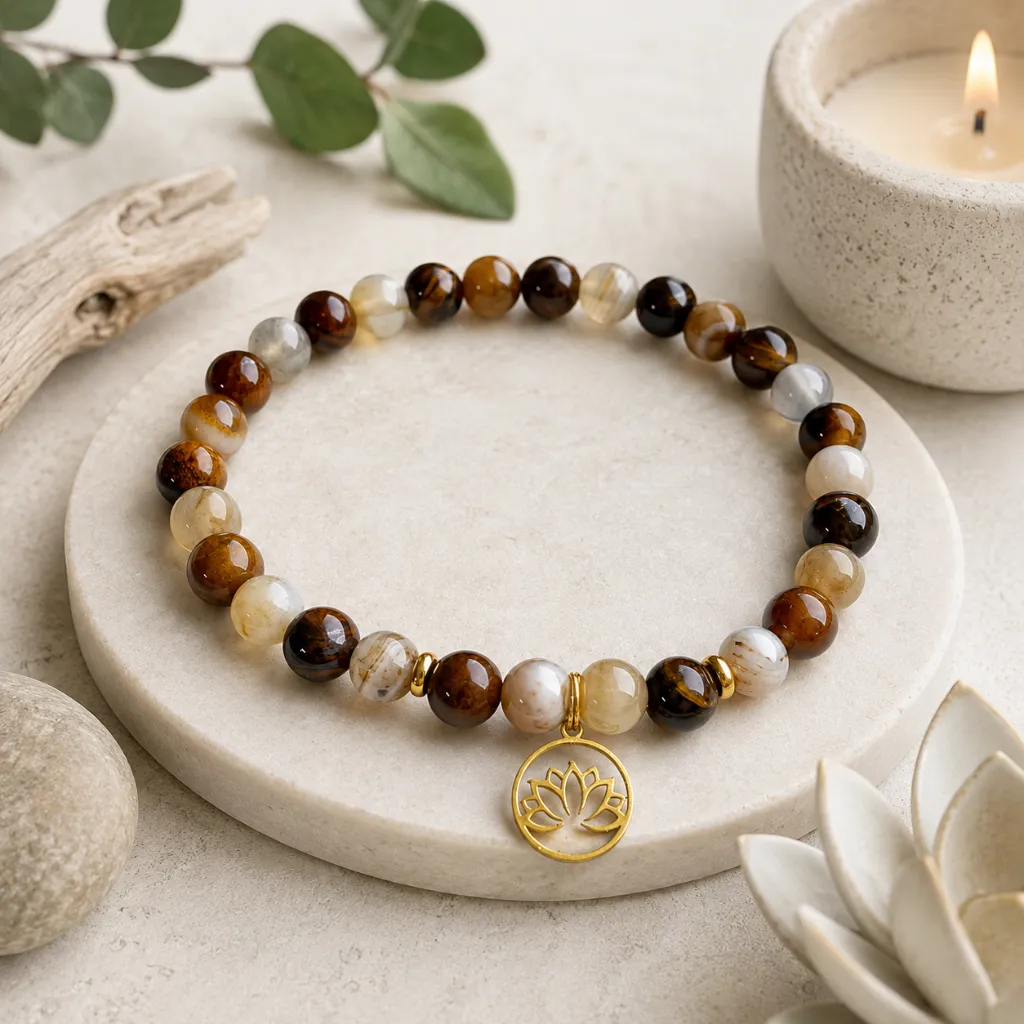 Precious Stones Minimalist and Delicate Bracelet ~ Protection and Grounding ~ (6 po (très petit))
