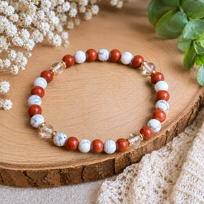 Weight Support Bracelet - 6 mm Natural Stones (6 po (très petit))