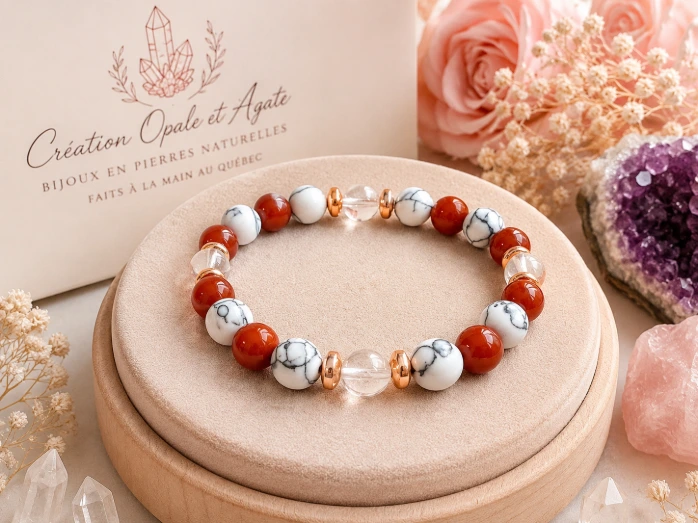 Weight Support Bracelet - 8 mm Natural Stones (6 po (très petit))