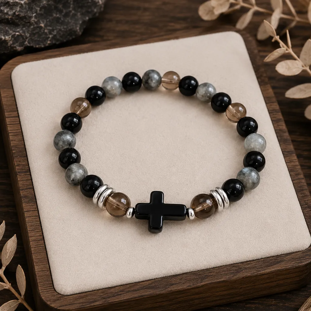 Divine Connection Bracelet Made of 8 mm Natural Stones (6 po (très petit))