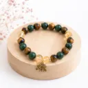 Bracelet Abondance, Chance et Réussite – Citrine, Jade Vert et Œil de Tigre – 8 mm