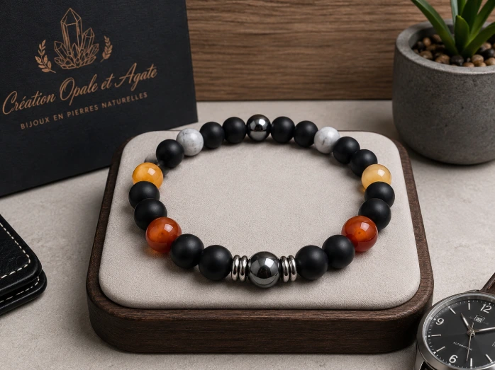 Bracelet Apaisement et Anxiété en pierres naturelles véritables – 8 mm