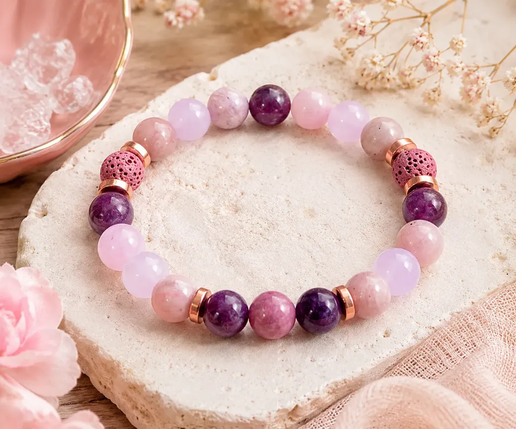Bracelet Éclat du Cœur en pierres naturelles véritables – 8 mm