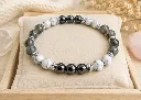 Inner Calm Bracelet – Labradorite, Howlite, and Hematite – 8 mm