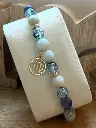 Gemstone bracelet Golden charm Virgo zodiac sign