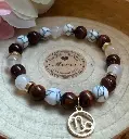 Gemstone bracelet Gold charm zodiac sign Capricorn