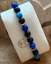 Gemstone bracelet Gold charm Sagittarius zodiac sign