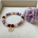 Gemstone bracelet Gold charm zodiac sign Aquarius