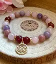 Gemstone bracelet Gold charm zodiac sign Aquarius